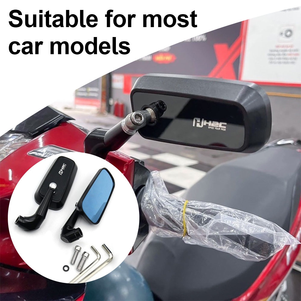 กระจกมองหลังรถจักรยานยนต์ Xmax V1 V2 H2C กระจกมองข้างกรอบอลูมิเนียมเต็มขาสั้นกระจกย้อนกลับสากล (1 ชิ