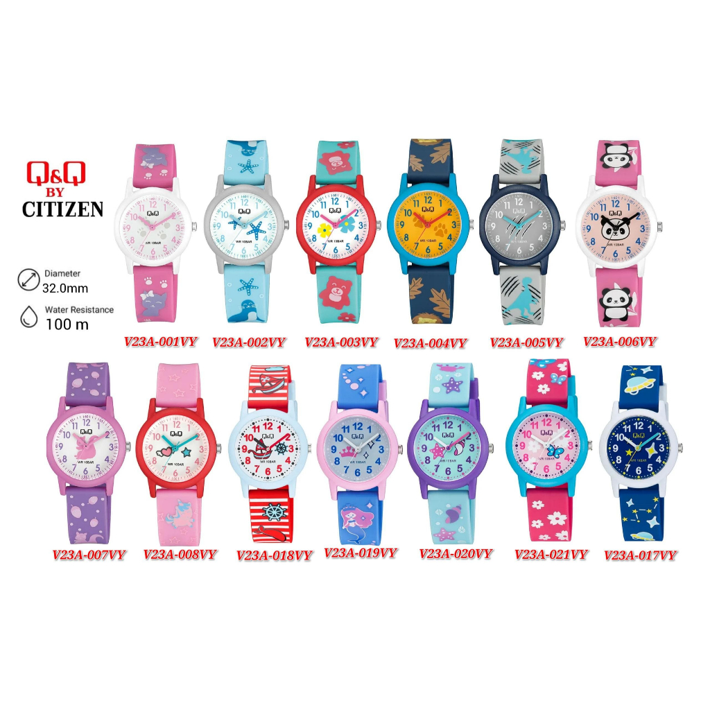 นาฬิกา Q&Q โดย Citizen Analog Kids Watch V23A / VR99 .