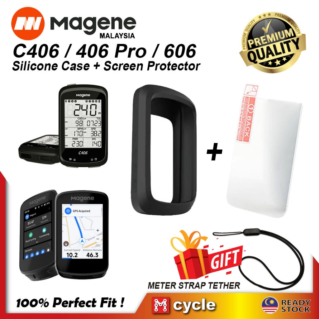 MAGENE C406 C606 C506 SE Pro จักรยานขี่จักรยานเมตรซิลิคอนกรณีป้องกันปลอกป้องกันหน้าจอซิลิโคนสายยาง