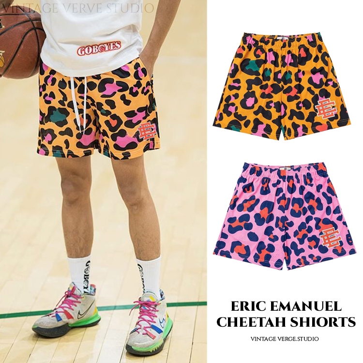 ใหม่ Eric Emanuel Basic Cheetah Summer Quick Dry Training Basketball Outdoor Men & Women Loose Short