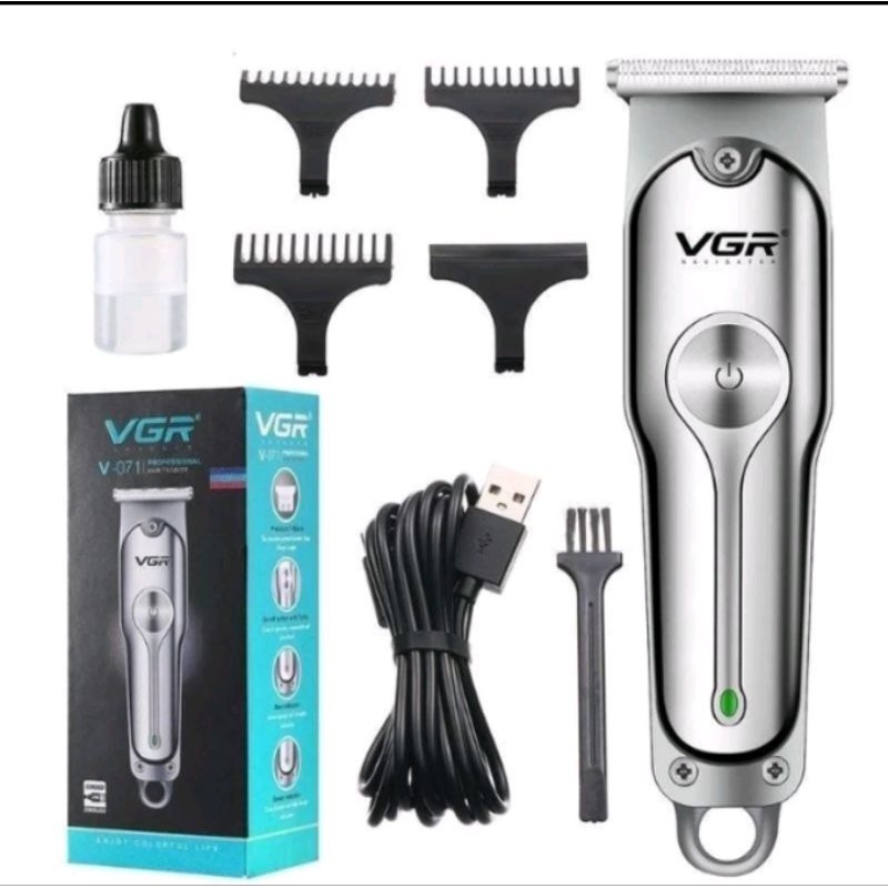 0VGR V-071 Original 100% Zero Adjustable Professional Rechargeable Hair trimmer Metal Barber Use V07