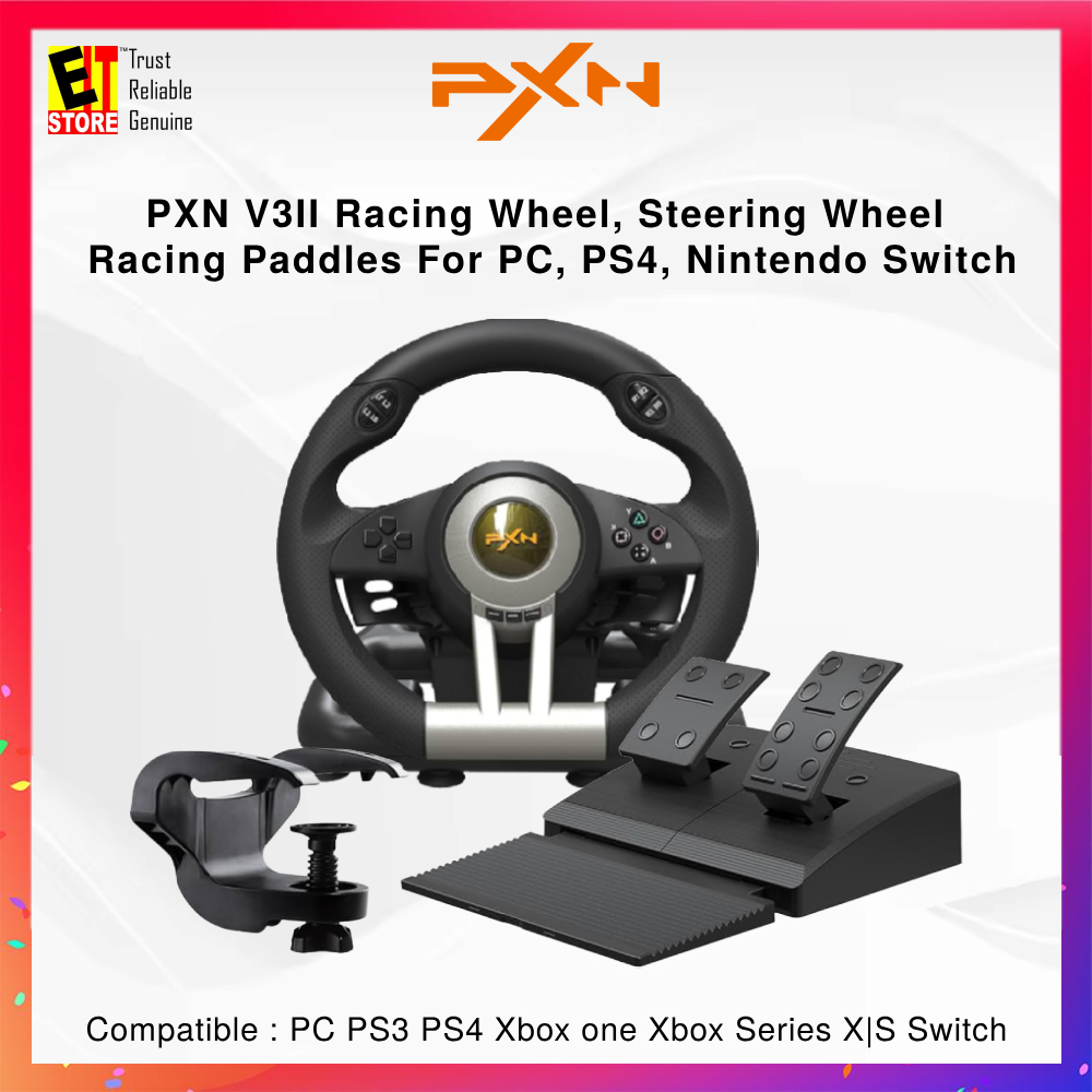 Pxn V3II Racing Wheel, พวงมาลัยพร้อมพายแข่งสําหรับพีซี, PS4, Nintendo Switch (PXN-V3Pro)