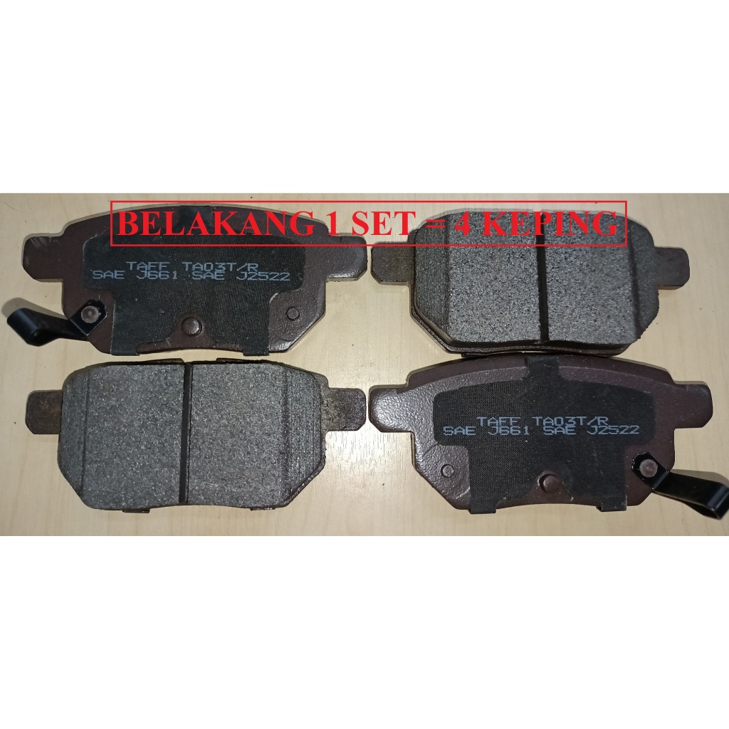 TOYOTA VIOS NCP93 /YARIS NCP91/ALTIS ZZE141//PRIUS/ LEXUS CT200H / Vios NCP150 G --- ผ้าเบรค REAR/BE