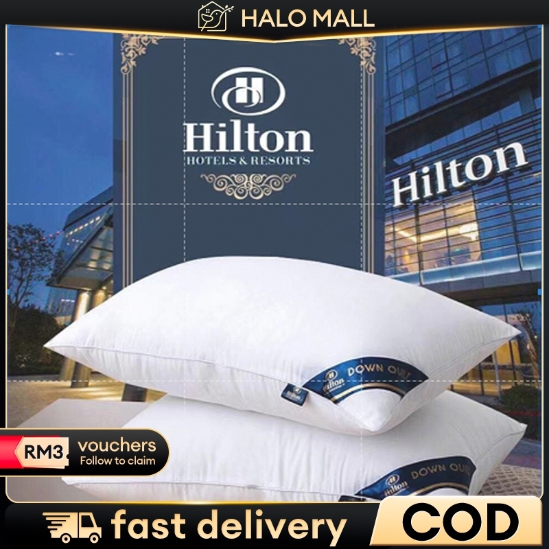 Halo Pillow Uratex Authentic Premium Hilton Pillow หมอนไฟเบอร์ 1400g หมอนผ้าฝ้ายคุณภาพสูง หมอนนอน