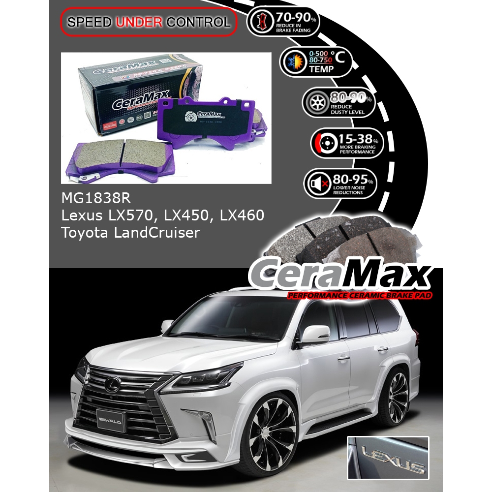 CeraMax Carbon Ceramic ผ้าเบรคหน้า Land Cruiser LC200 Lexus LX460 LX460 LX570 MG1838R