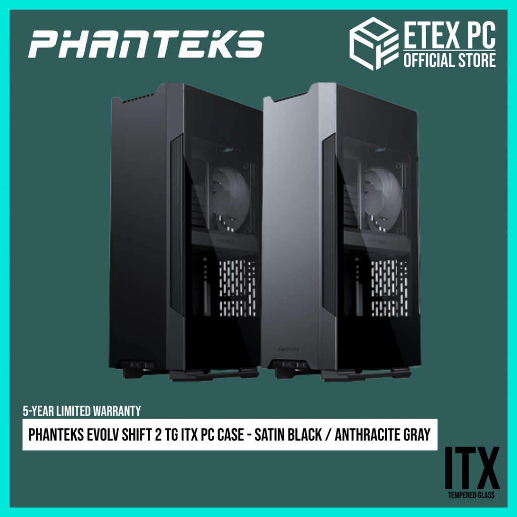 Phanteks Evolv Shift 2 TG ITX PC Case - Satin Black / Anthracite Grey PH-ES217E_BK02 / PH-ES217E_AG0