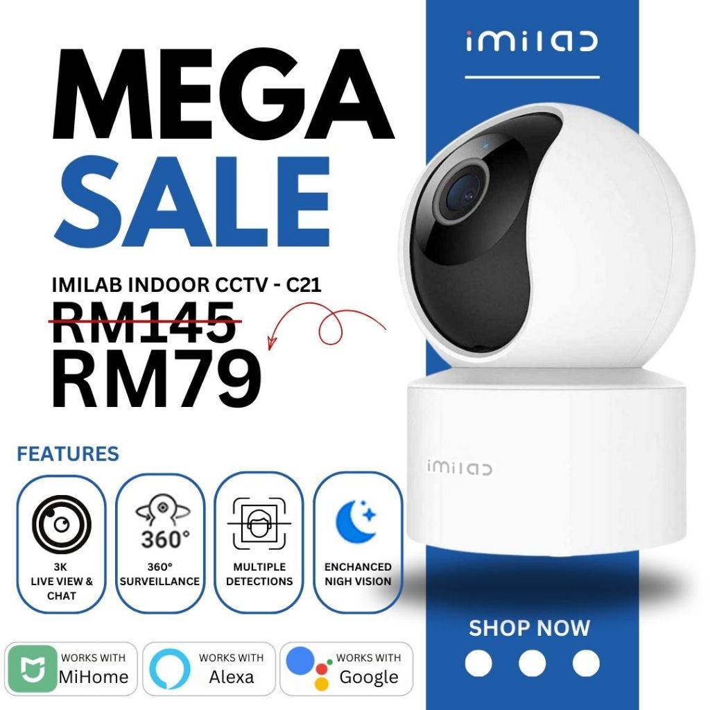 IMILAB C21 - กล้องในร่มแบบเสียบปลั๊ก 2.5K WiFI [ทั่วโลก]