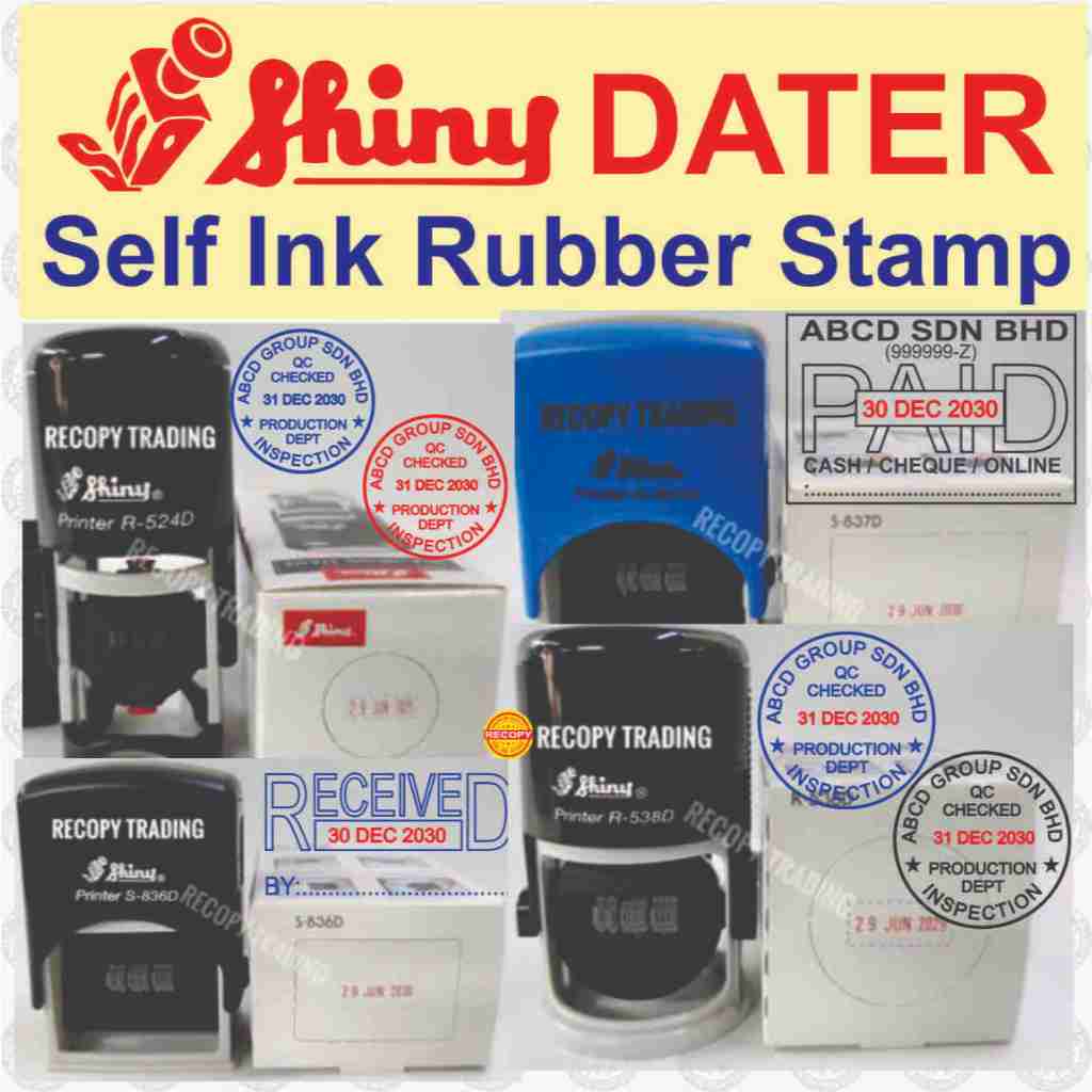 SHIP SAME DAY Shiny Dater แสตมป์ R524D R532D R538D R542D S836D S837D ปรับวันที่แสตมป์