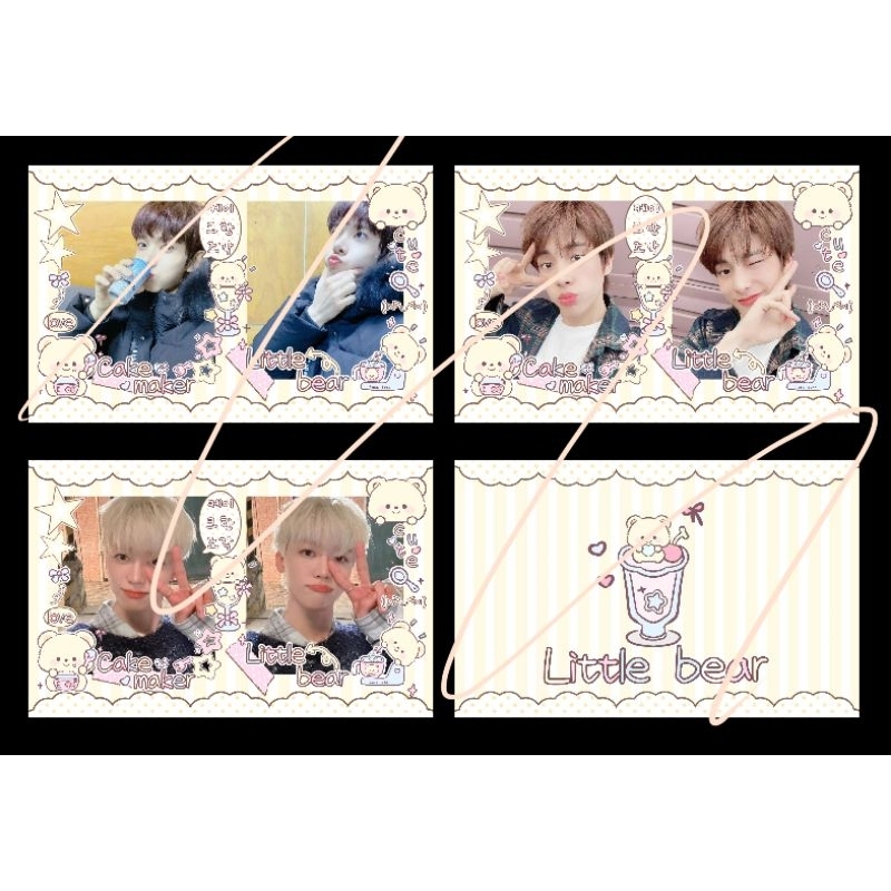 Li Xicheng Heeseung & Shen Zailun Jake & Luo Hanmin Jaemin โฟโต้การ์ดพิมพ์ตัวเองสองกริด