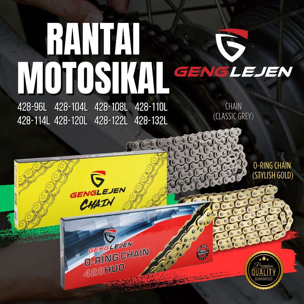 GENGLEJEN โซ่โอริง 428 HUO Rantai Motosikal