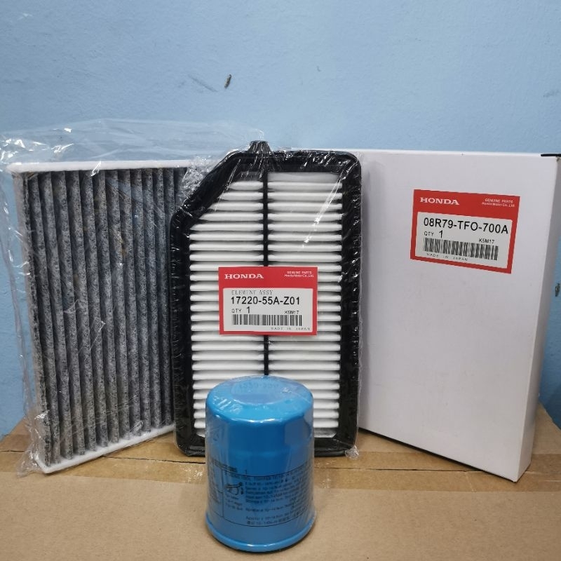 ไส้กรองอากาศ Honda CITY/BRV/JAZZ T9A 14 (17220-55A-Z01TH) FOC OIL & CABIN FILTER