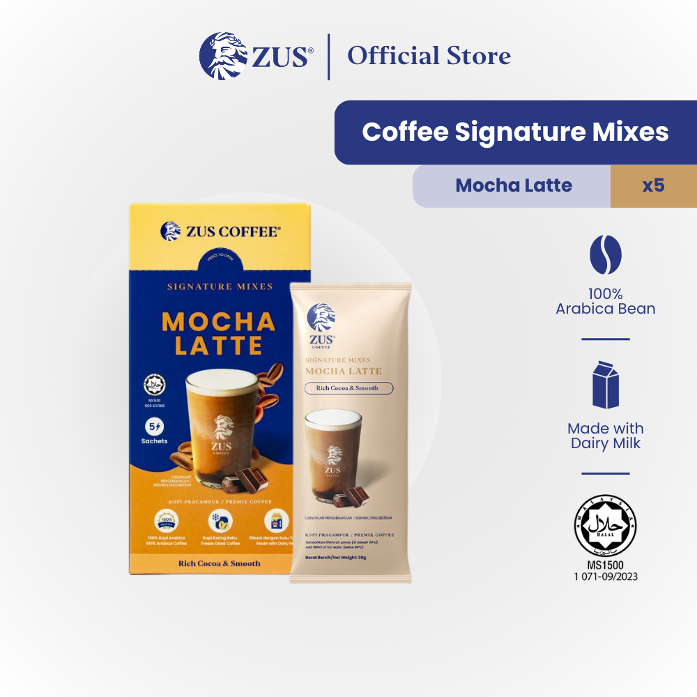 ZUS Signature Mixes Premium Instant Coffee - Mocha Latte - 5 แท่ง