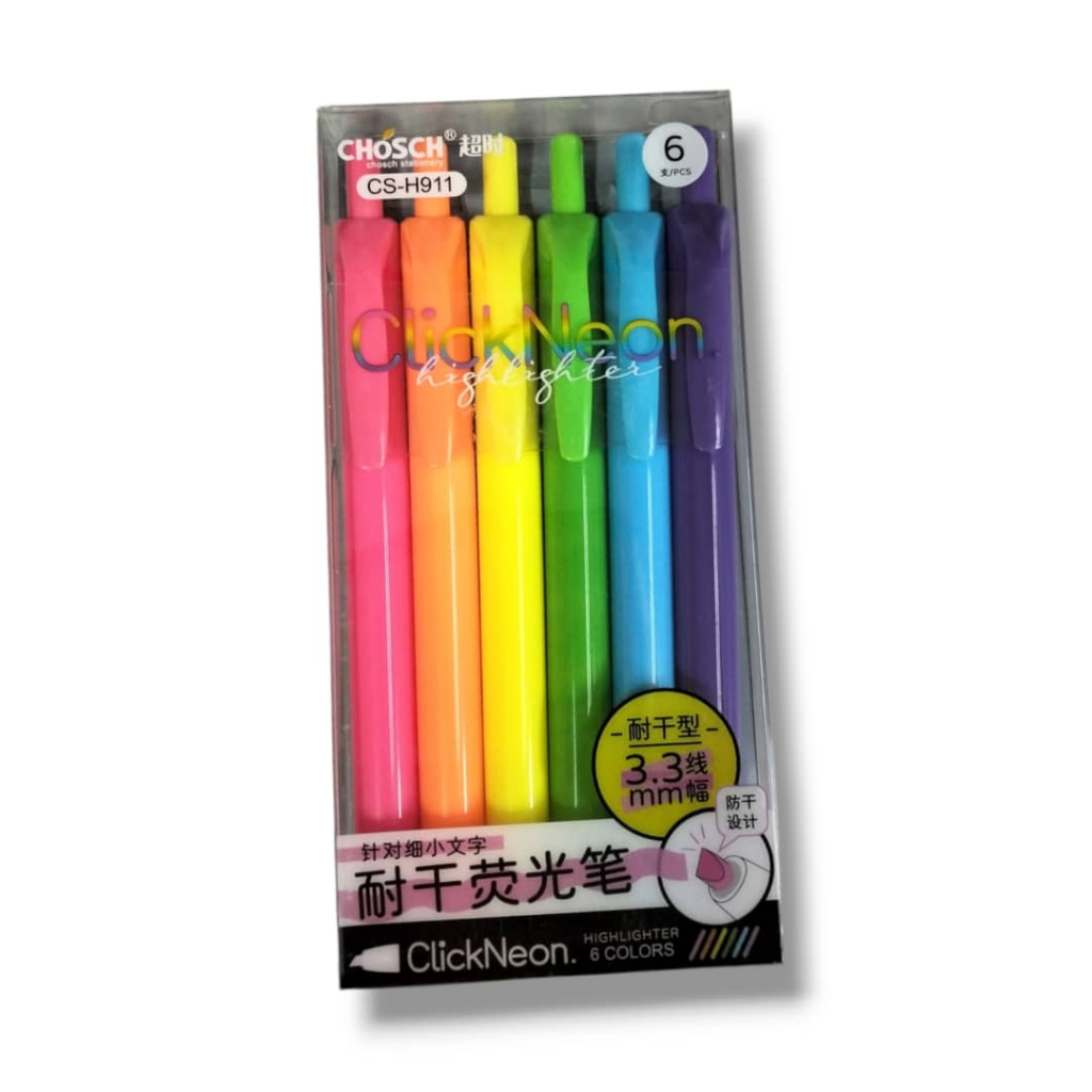 ปากกาเน้นข้อความ CLICK NEON 6 COLOUR CS-H911 CHOUSCH