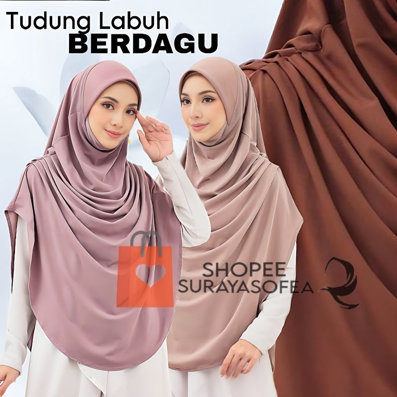 [Lidya] สนามขนาดใหญ่ 55 กันสาด Scuba/ ผ้าพันคอแขนยาวพับไหล่จีบ / Umrah Khimar Size 3XL