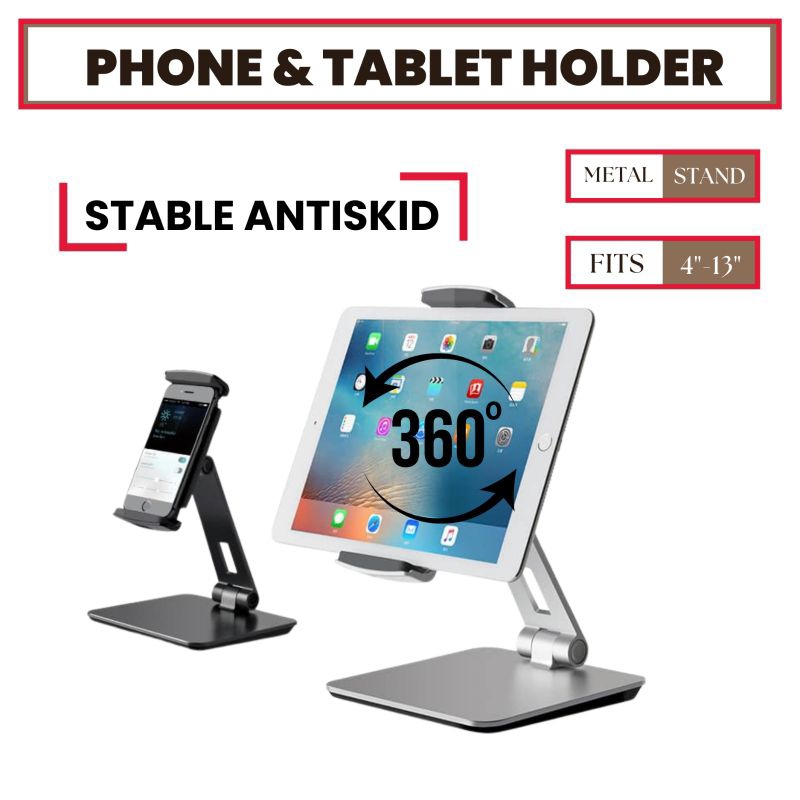 พรีเมี่ยม AP-7XN 4 "- 13 "Aluminium Pro เดสก์ท็อปขาตั้งโทรศัพท์ที่วางแท็บเล็ตที่วางโทรศัพท์แท็บเหมาะ