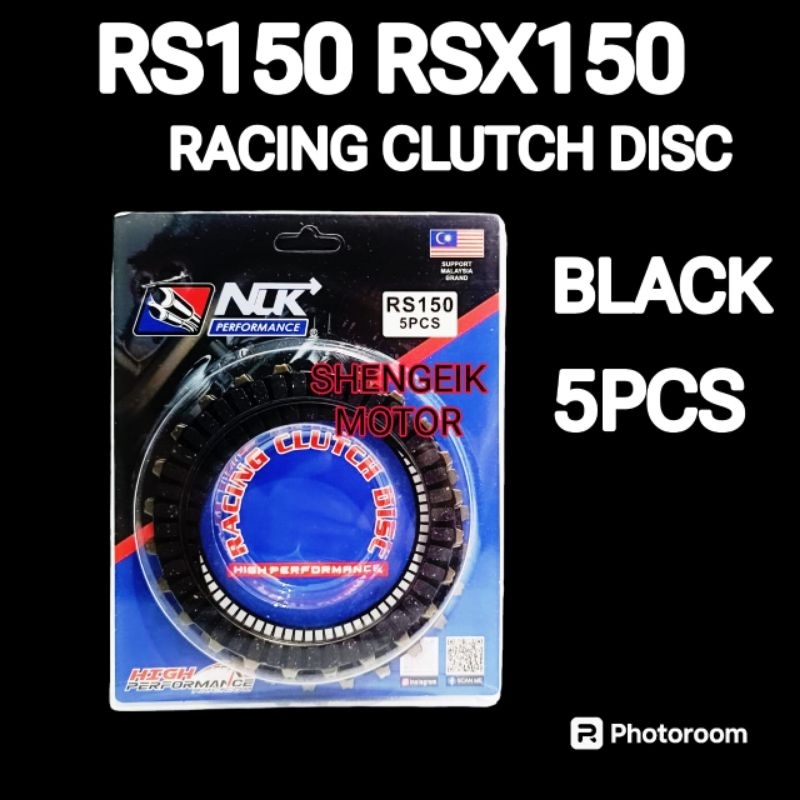 RS150 RSX150 RACING CLUTCH DISC NLK CLUTCH RS PERFORMANCE สีดํา
