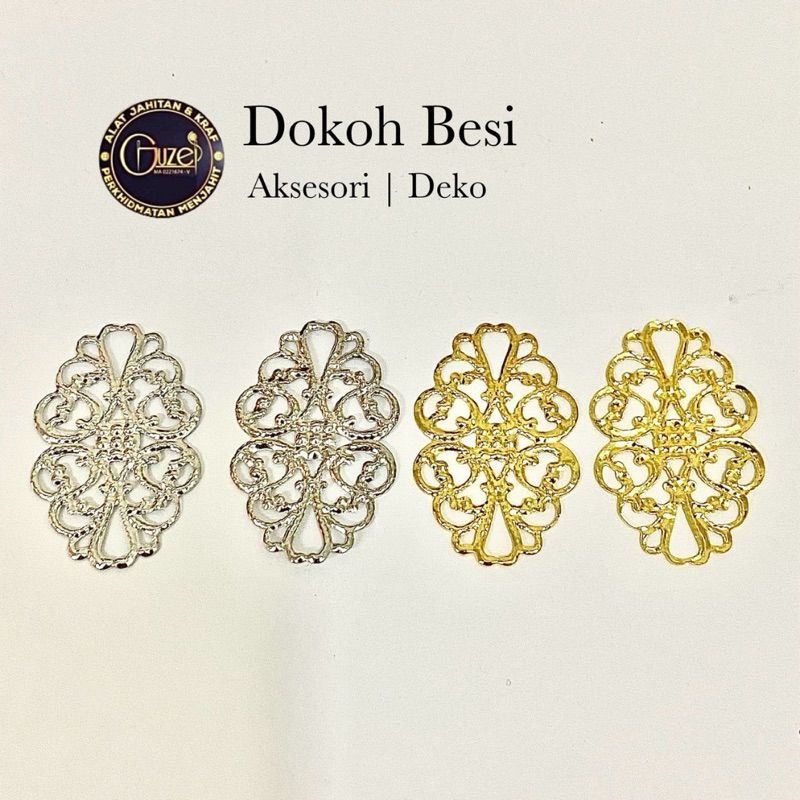 [5 ชิ้น] Doh Besi Filigree Metal Charm Solid For Diy Gold & SWhite Color.MDC Collections Seller/Shop