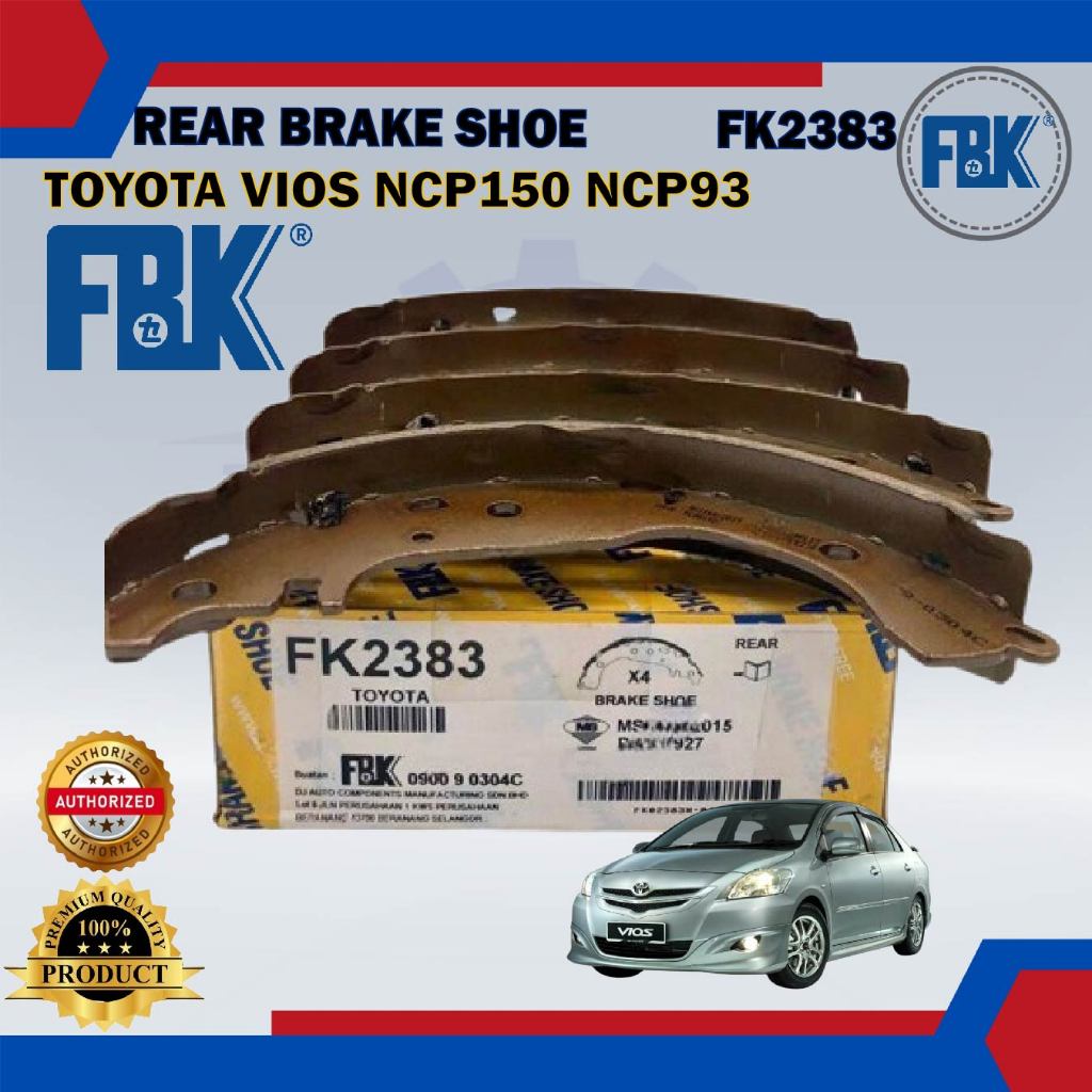 ชุดรองเท้าเบรคหลัง-Toyota Vios NCP93 NCP150-FBK-FK2383