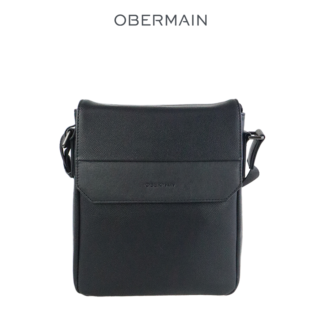 OBERMAIN กระเป๋าสะพายข้างผู้ชาย / หนังสังเคราะห์ / สีดํา / OBC449P1