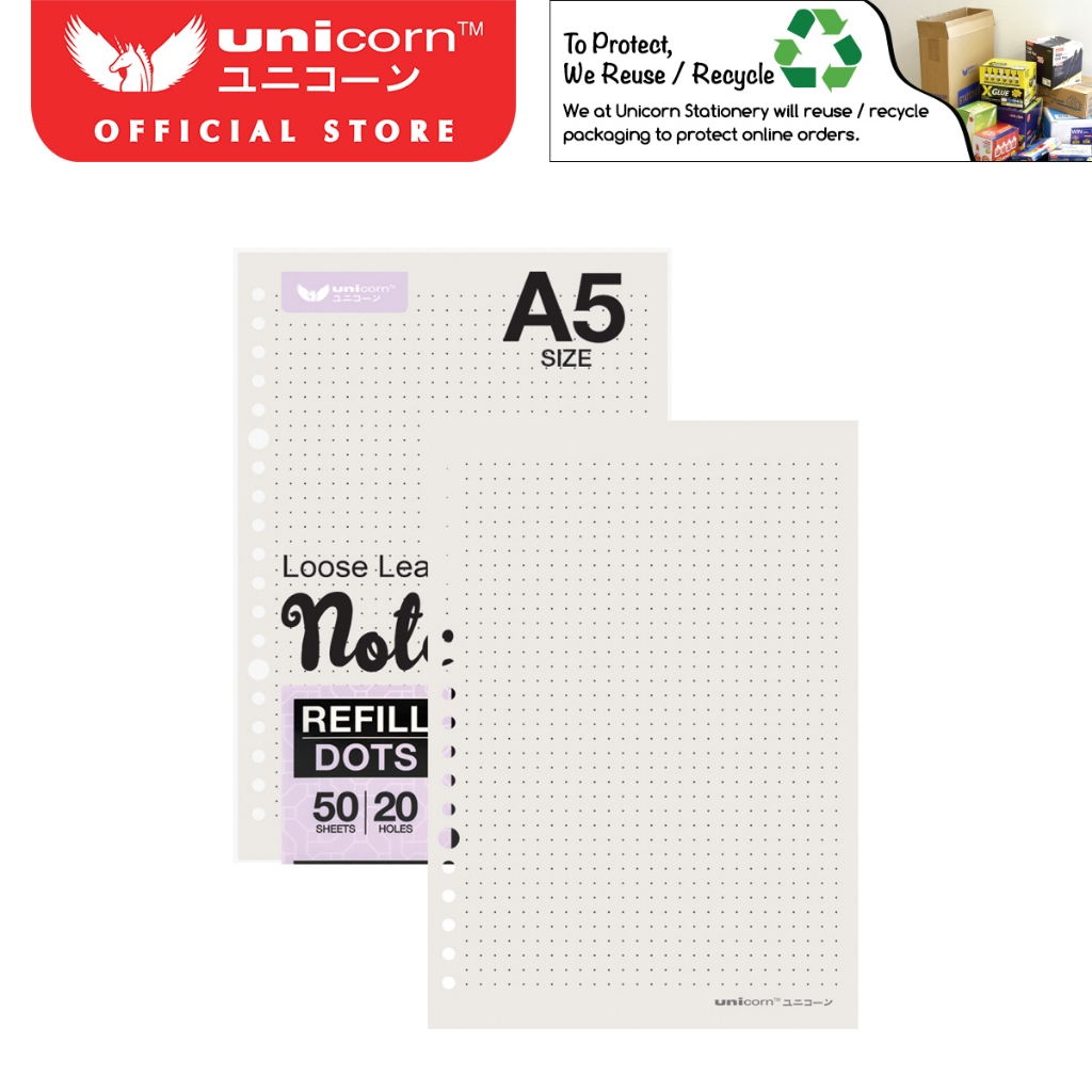 ยูนิคอร์นเครื่องเขียน Loose Leaf Notebook Refill A5/B5 Size [ULR-A5/ULR-B5]
