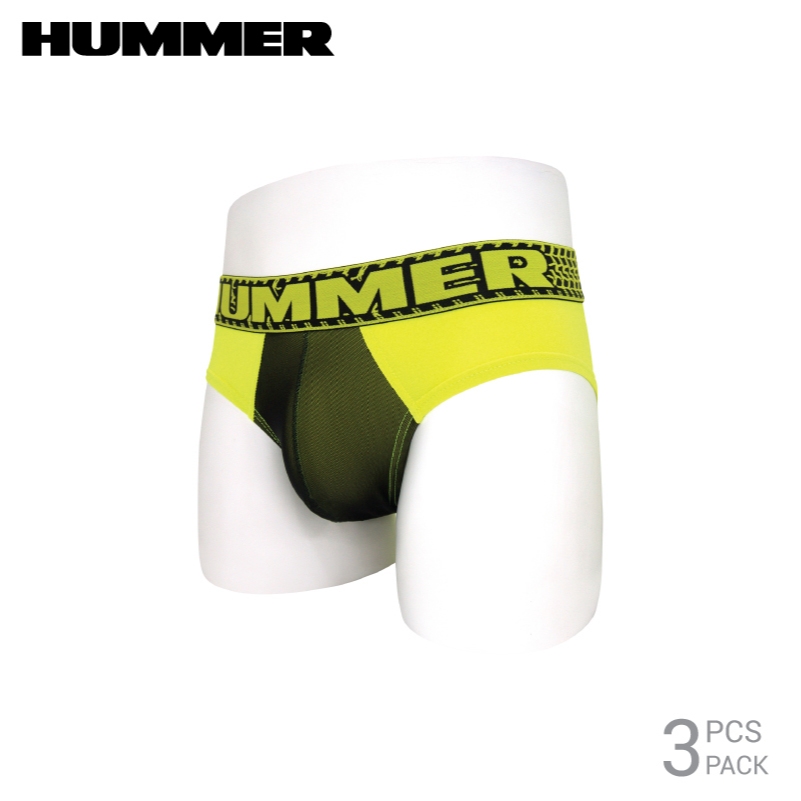 HUMMER ชุดชั้นในชายขนาดพิเศษ ไมโครไฟเบอร์สแปนเด็กซ์ผสมตาข่ายมินิ (3 ชิ้น) HM7533