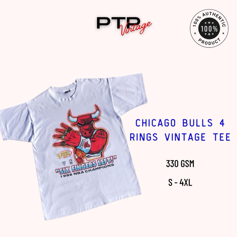 เสื้อยืดวินเทจ Chicago Bulls 4 Rings