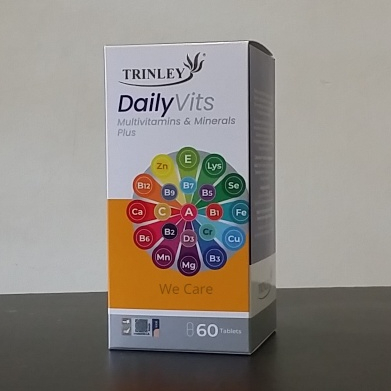 Trinley DailyVits Multivitamin & Minerals Plus Tablet 60s (พร้อมไลซีน, โครเมียม, ซีลีเนียม, สังกะสี,