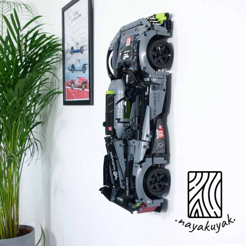 Flushed Wall Mount สําหรับ LEGO Technic PEUGEOT 9X8 24H Le Mans Hybrid Hypercar (42156)