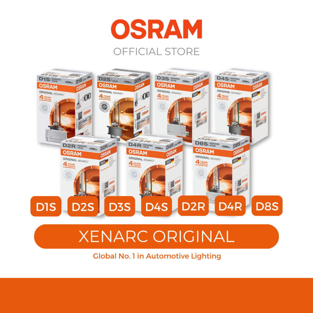 OSRAM XENARC HID 1 PC ทุกขนาด D1S, D2S, D3S, D4S, D2R, D4R, D8S