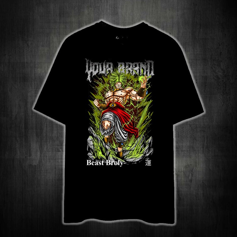 BEAST BROLY DRAGONBALL อะนิเมะพิมพ์เสื้อยืด unisex ผ้าฝ้าย 100%