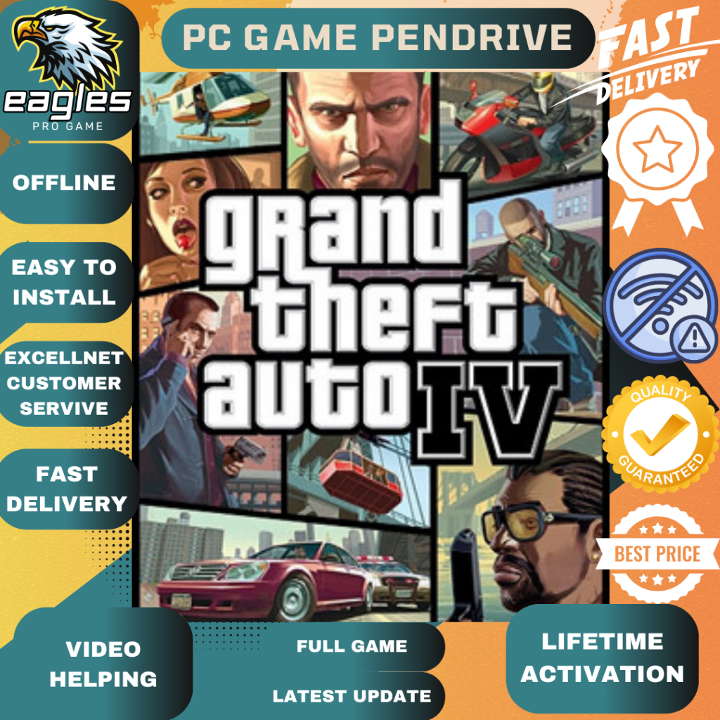 [ เกมพีซี ] Grand Theft Auto IV GTA 4 (v1.2.0.43 + วิทยุดาวน ์ เกรด + Vanilla Fixes Modpack v1.6.2 + Wrappers [Pendrive ]