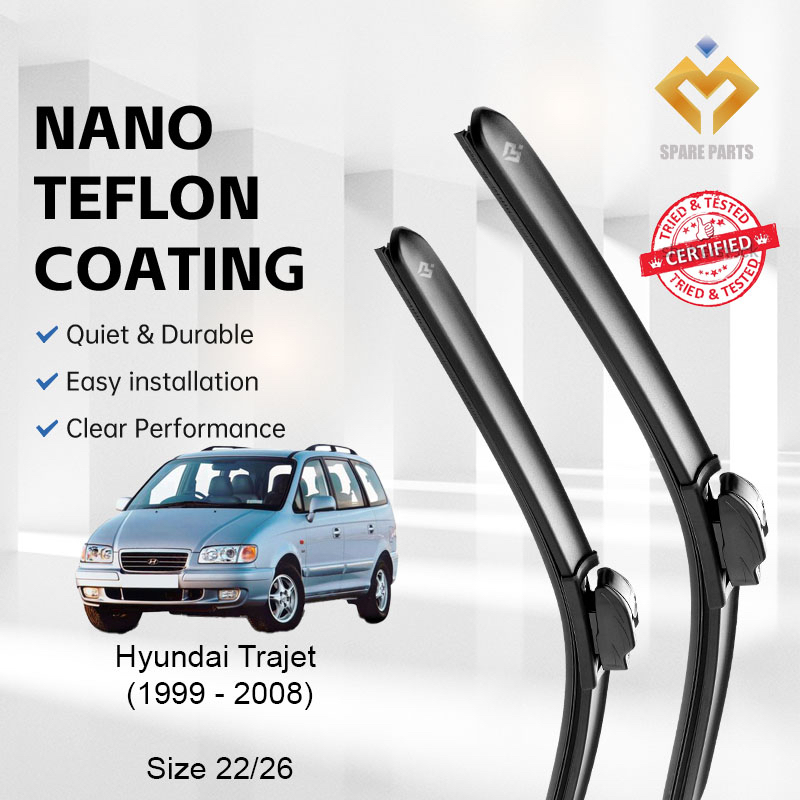 Hyundai Trajet 1999-2008 คุณภาพพรีเมี่ยม Japan Tech Car Wiper 1 ชุด 22"+26" U Hook