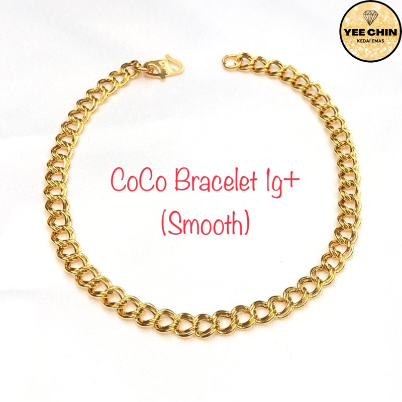 Yee Chin Gold 916 CoCo Hand Chain Bracelet 1g +/4mm