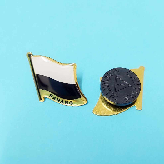 Pahang State Flag แม่เหล็กพร้อมโลโก้ Pahang Negeri Bendera Negeri Pahang แม่เหล็กพร้อมโลโก้ Pahang N