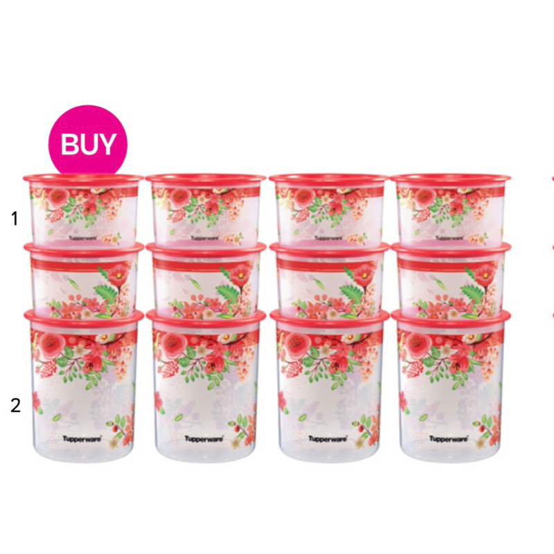 Tupperware Bloom One Touch (3 ชิ้น)