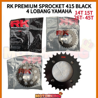 Rk ซ็อกเก็ตพรีเมี่ยม 415 BLACK 4 LOBANG YAMAHA SPOCKET 415 14T 15T 26T 27T 28T 29T 30T 31T 32T 33T 34T 35T 36T 37T 38T