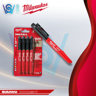 MILWAUKEE Fine Point Jobsite Marker Pen IKZALL - สีดํา (4PCS…