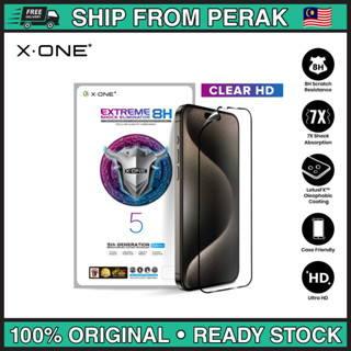 X.one Extreme ฟิล์มโพลิเมอร์กันรอยหน้าจอ 8H (5th Gen) สําหรับ iPhone 15 Pro Max 15 Pro 14 Pro Max Impact Series