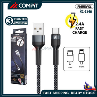 Remax Aluminium Alloy Data Transmission Cable 2.4A max Fast charging Data CABLE สําหรับ Type-C Iph R