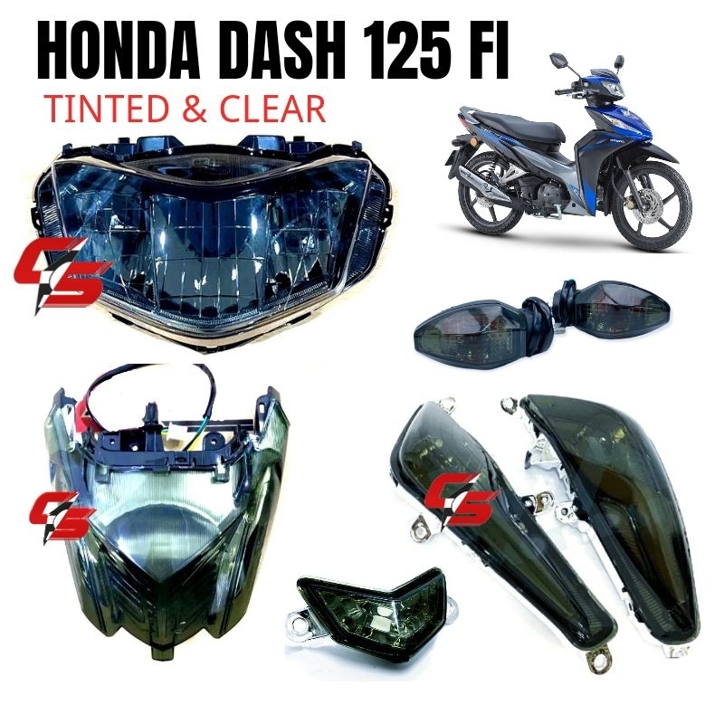 HONDA DASH125 Dash 125 FI หัวโคมไฟ LED ไฟท้ายชุดตําแหน่งไฟด้านหน้าและด้านหลังสัญญาณชุด Tinted Clear 