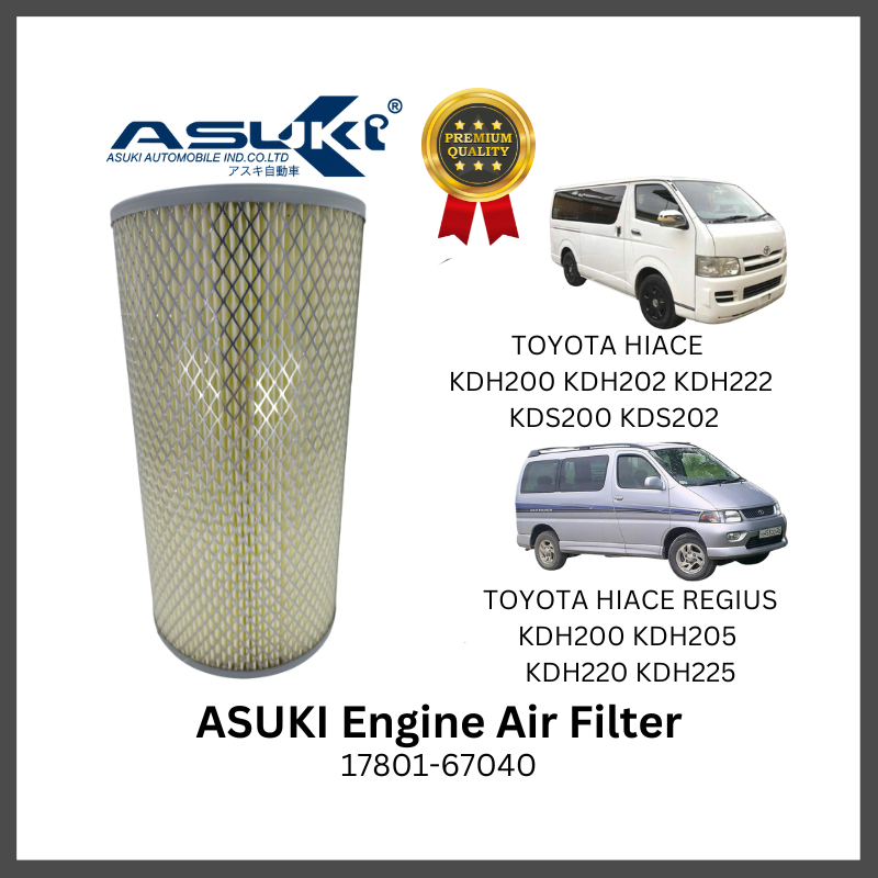 ASUKI ไส้กรองอากาศเครื่องยนต์ Toyota Hiace KDH200 KDH202 KDH222 KDS200 Hiace Regius KDH200 KDH205 KD
