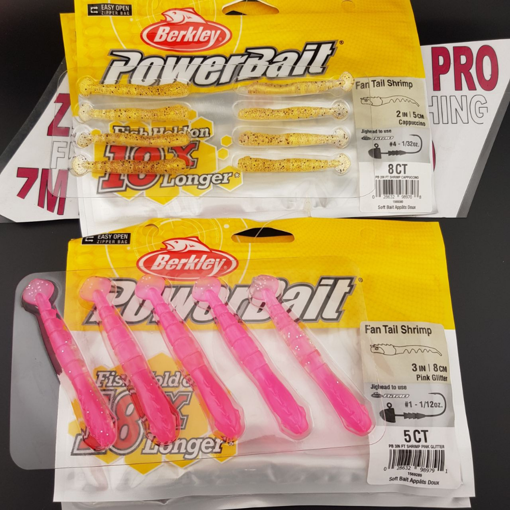 กุ้งหางพัดลม Berkley 2inci/5cm & 3inci/8cm Berkley powerbait เหยื่อตกปลาพลาสติกอ่อน