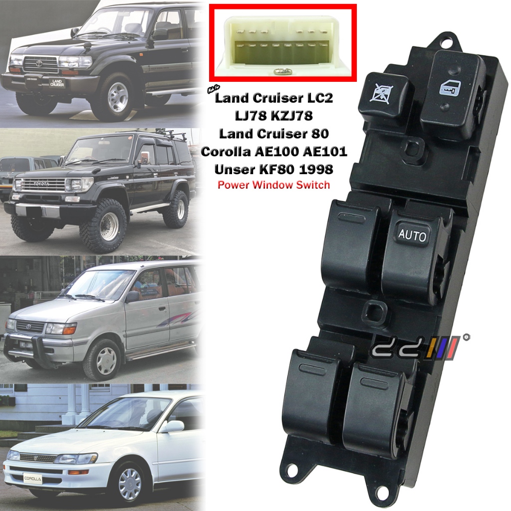 Toyota Land Cruiser 80 Unser OLD 98 Power Window Switch สวิตช์หลัก Landcruiser KZJ78 Corolla AE100 A