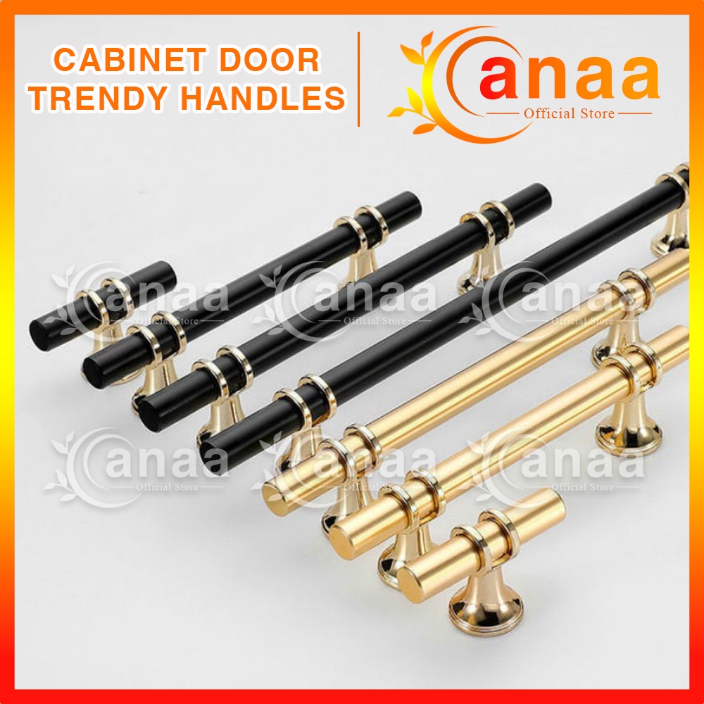ANAA Solid Gold สีดําห้องครัวลิ้นชักตู้โมเดิร์น T Bar เฟอร์นิเจอร์ Handle Knob ดึง Pemang Pintu สีสี