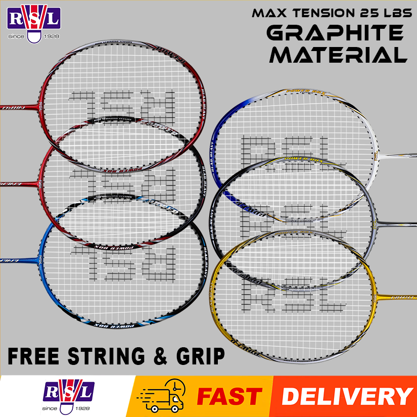 ✅ ✅ RSL RETRO & ENERGY & OCTANE Series Racket Max Tension 25LBS Racket Budak Sekolah Menengah Beginn