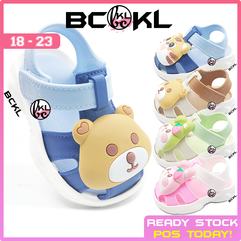 BCKL รองเท้าแตะการ์ตูนเด็กเด็กผู้หญิงชายรองเท้ายางใหม่หมี Tiger Princess Twins Kasut Budak Bayi 18-23