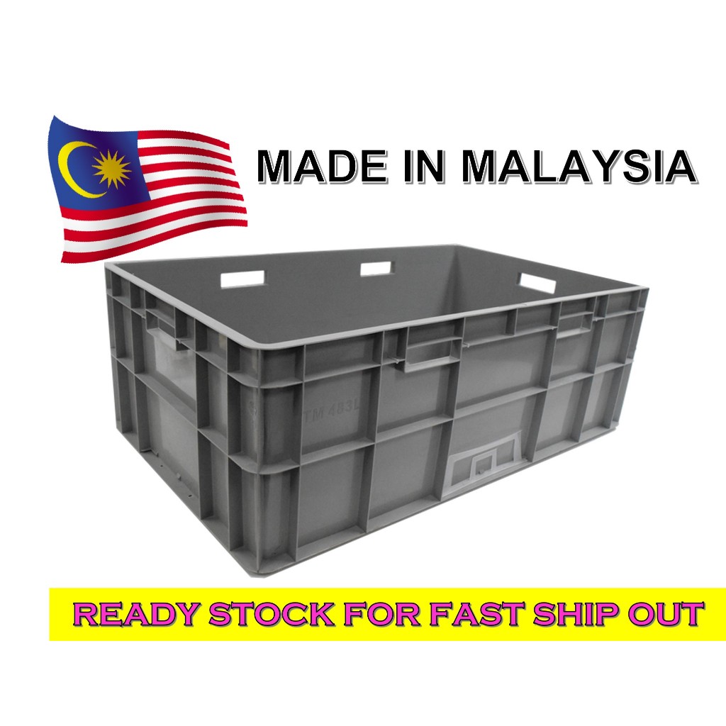 TM Polybox TM483 ภาชนะพลาสติกสําหรับงานหนักสีเทาอ่อน Made In ขนาด 838 x 503 x 288 มม.