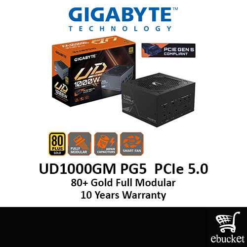 Gigabyte Ultra ทนทาน 1000W PCIe 5.0 80+ Gold Full Modular Power Supply Unit PSU (UD1000GM PG5) รองรั