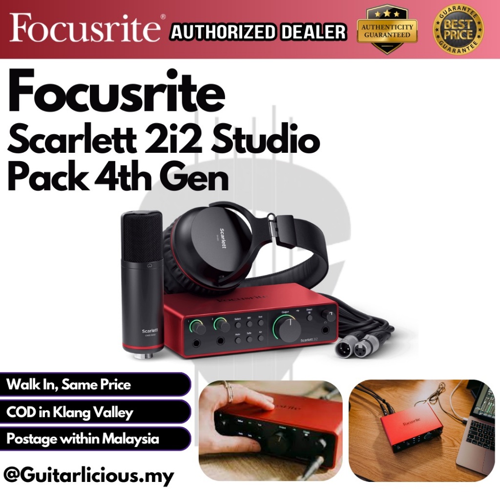 Focusrite Scarlett 2i2 Studio Pack (รุ่นที่ 4) อินเทอร์เฟซเสียง USB