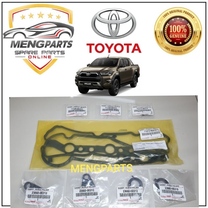 TOYOTA HILUX REVO GUN125 GUN126 1GD & 2GD ฝาครอบวาล์ว GASKET SEAL ชุด 11213-0E010 11214-0E010 23682-
